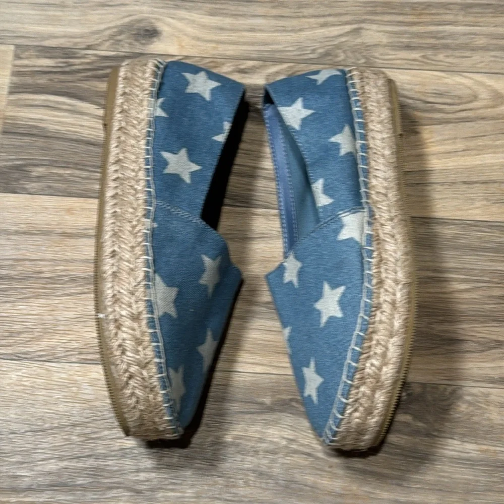 Steve Madden‎ Women’s Talan Star Espadrille Denim Shoe Size 10